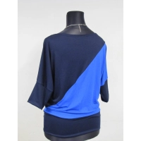 Bluzka Aga dwukolorowe kimono asymetryczne chaber/granat